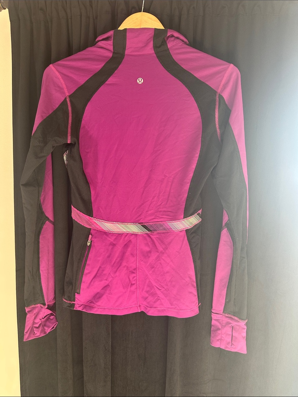 Magenta and Black Athletic Quarter-Zip Top - Picture 2 of 3